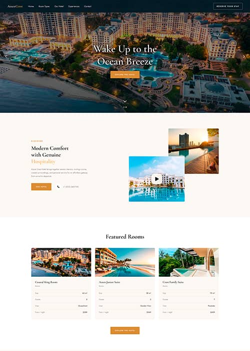 Azure Crest Hotel website