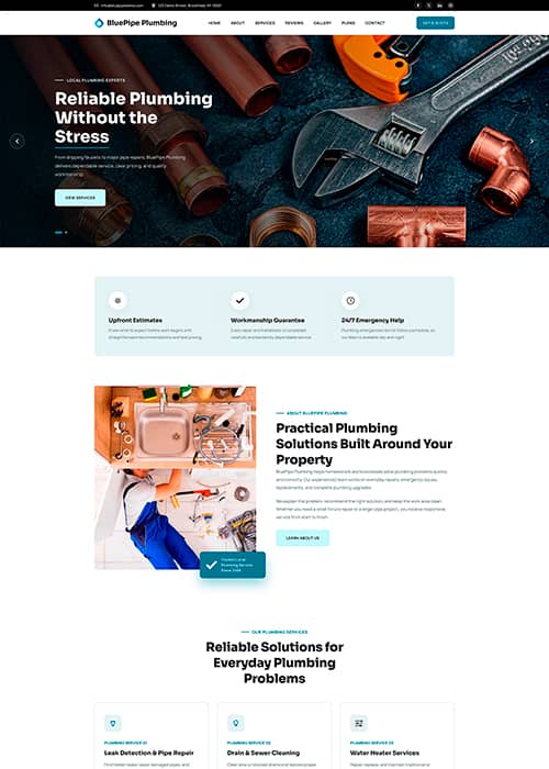 Bluepipe Plumbing website