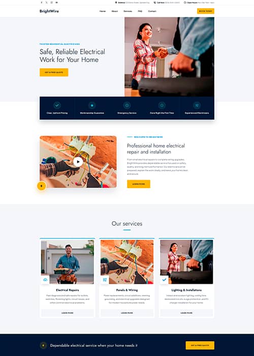Brightwire Electrical website